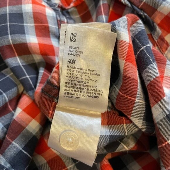 H&M - Mens - plaid long sleeve shirt - Picture 3 of 7